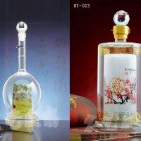 上海手工工艺酒瓶-河间宏艺玻璃制品厂家定做内画酒瓶